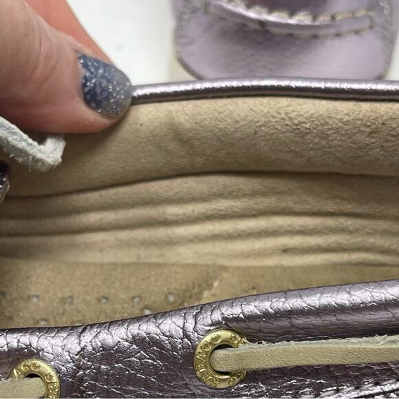 Sebago Seashell Two Eyed Light Pink Metallic Deck Shoe - Picture 6 of 15